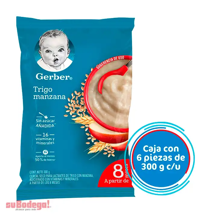 Gerber Cereal Trigo con Manzana Etapa 3 Econopack 300 gr.