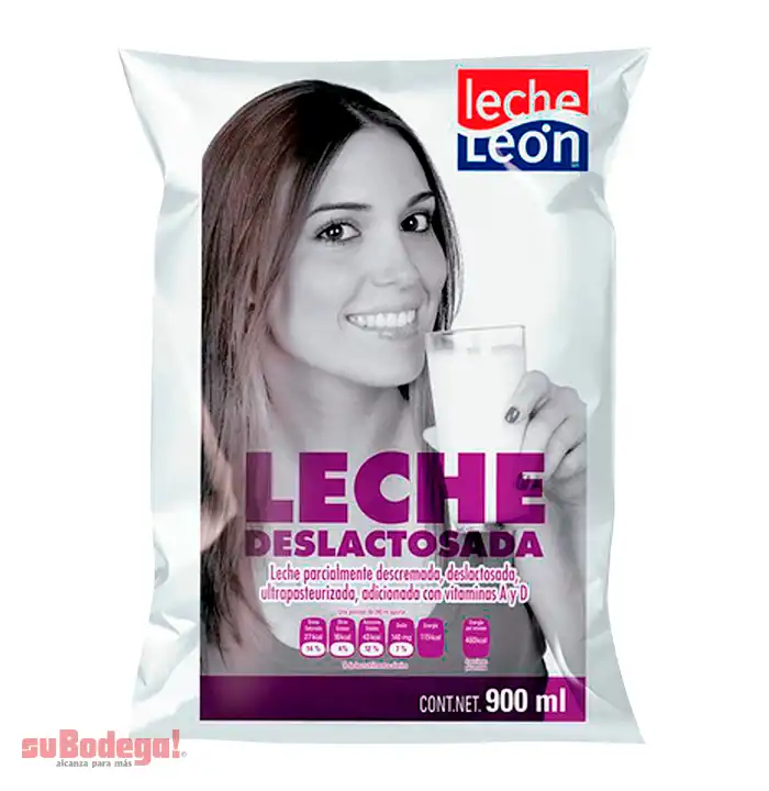 Leche León Deslactosada Bolsa 900 ml.