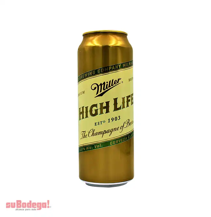 Cerveza Miller High Life Lata 710 ml.