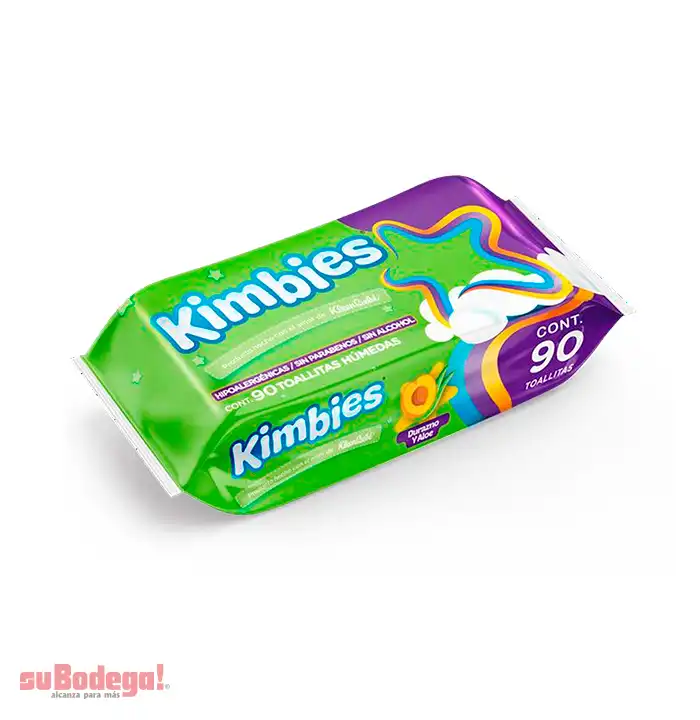 Toallitas Húmedas Kimbies Durazno Aloe 90 pz.