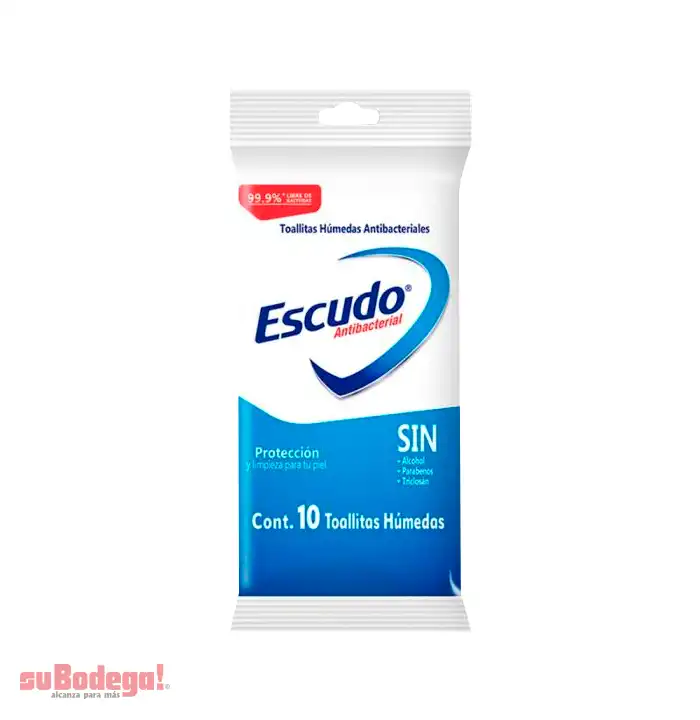 Toallitas Húmedas Escudo Antibacterial 10 pz.