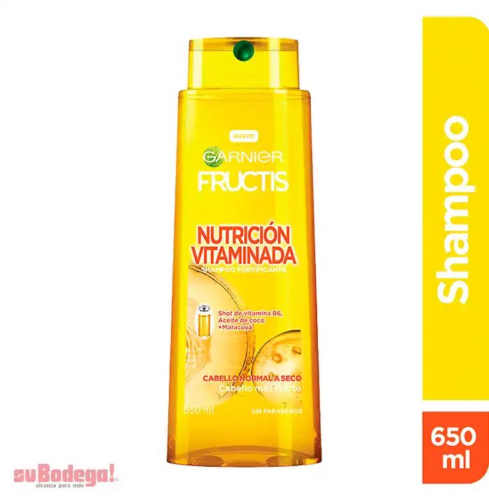 Shampoo Garnier Fructis Nutrición Vitaminada 650 ml.