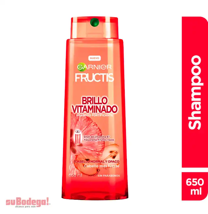 Shampoo Garnier Fructis Brillo Vitaminado 650 ml.