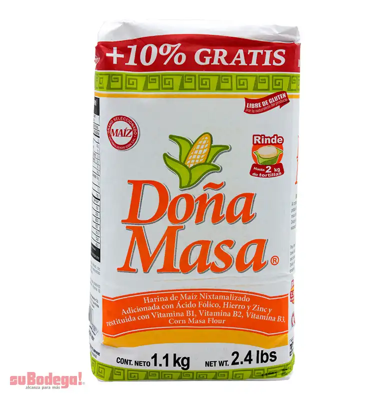 Harina de Maíz Doña Masa 1 kg. 10% más