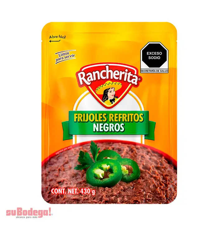 Frijol Negro Refrito Rancherita Bolsa 430 gr.
