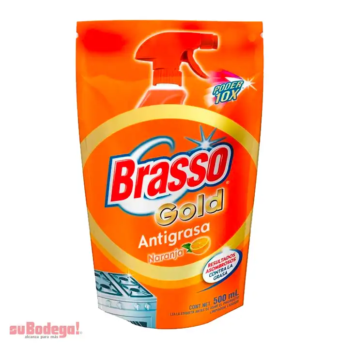 Limpiador Brasso Gold Naranja Antigrasa Repuesto 500 ml.