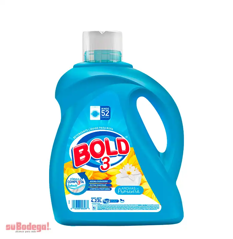 Detergente Bold 3 Flores Líquido 4.23 lt.