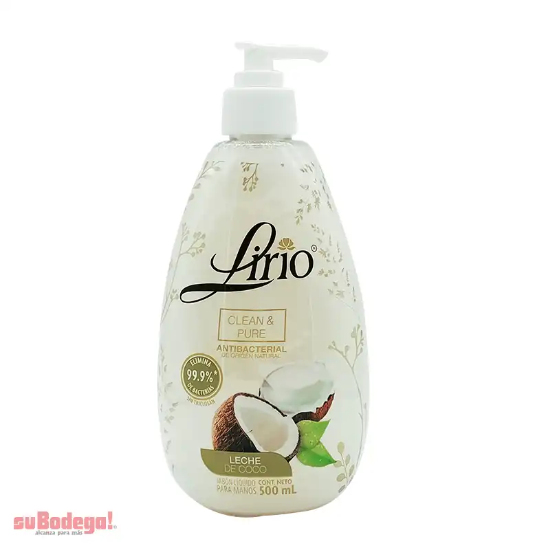 Jabón Líquido Lirio para Manos Leche de Coco 500 ml.