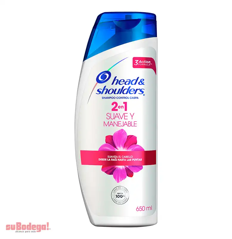 Shampoo Head & Shoulders Suave Manejable 2 en 1 650 ml.