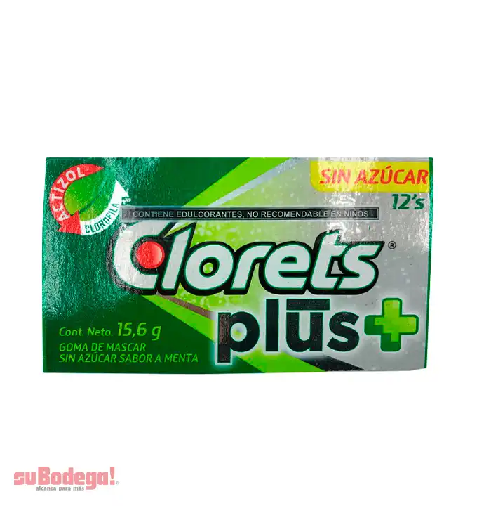 Chicle Clorets Plus Menta 15.6 gr.