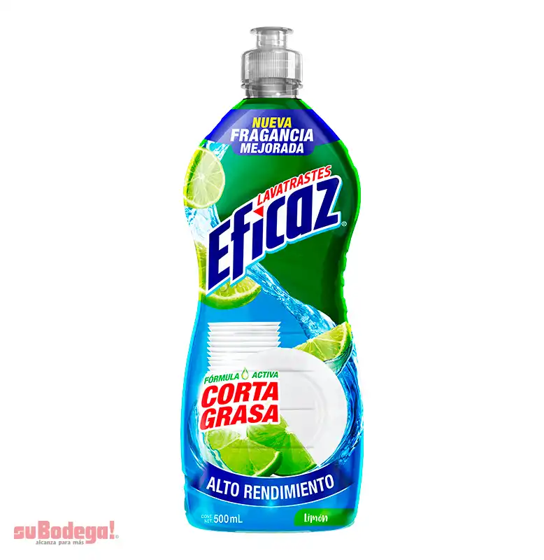 Detergente Eficaz Limón 500 ml.