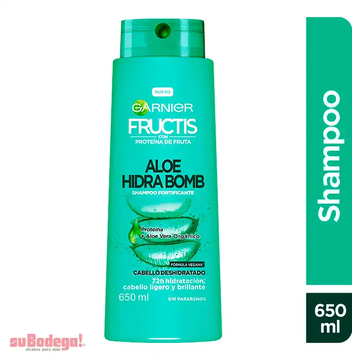 Shampoo Garnier Fructis Aloe Hidra Bomb 650 ml.