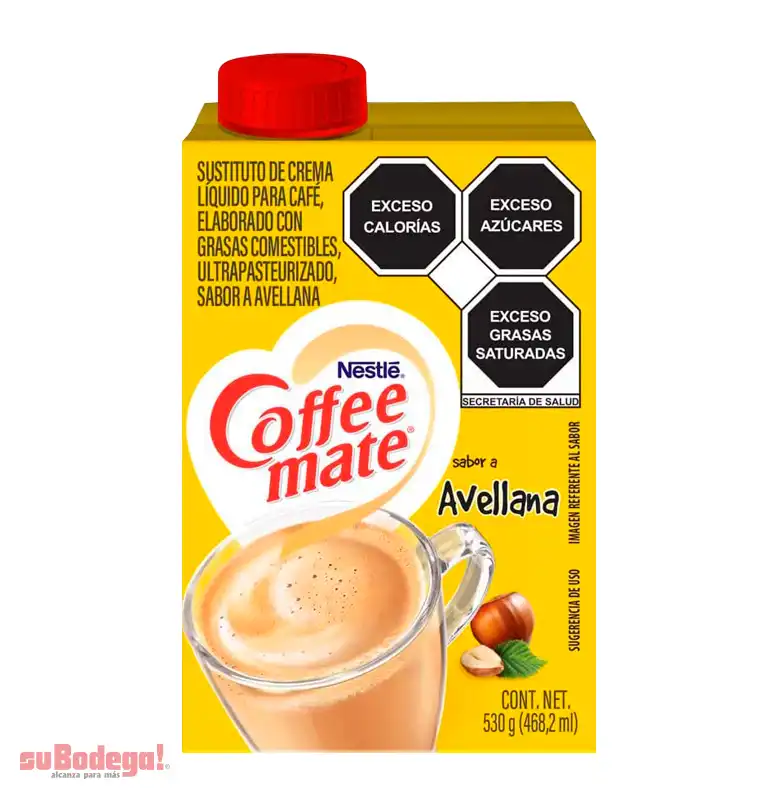 Sustituto de Crema Coffee Mate Avellana Líquido 530 gr.