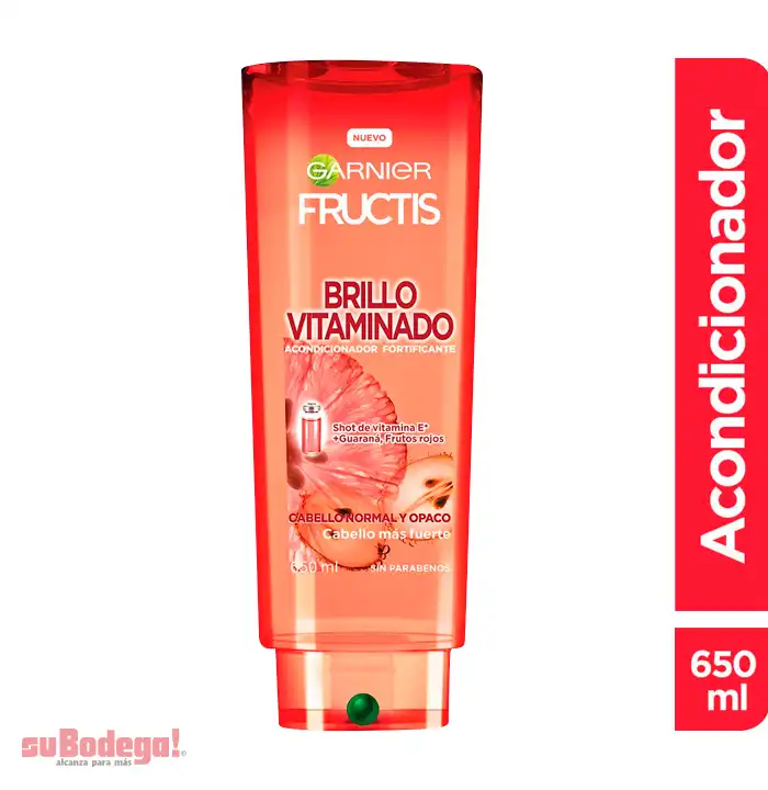 Acondicionador Garnier Fructis Brillo Vitaminado 650 ml.