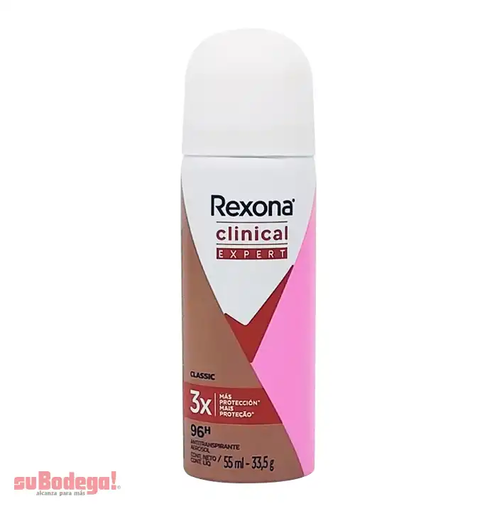 Desodorante Rexona Clinical Mujer Aerosol 55 ml.