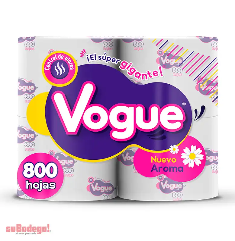 Papel Higienico Vogue 800 H. 4 Rollos.