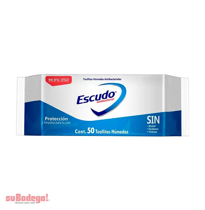 Toallitas Húmedas Escudo Antibacterial 50 Pz