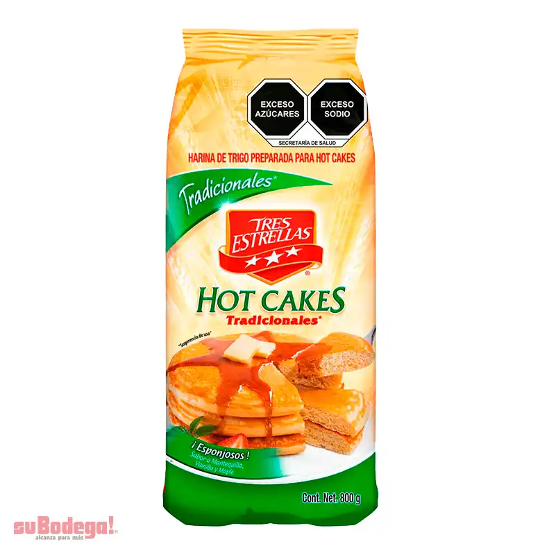 Harina para Hot Cakes Tres Estrellas 800 gr.