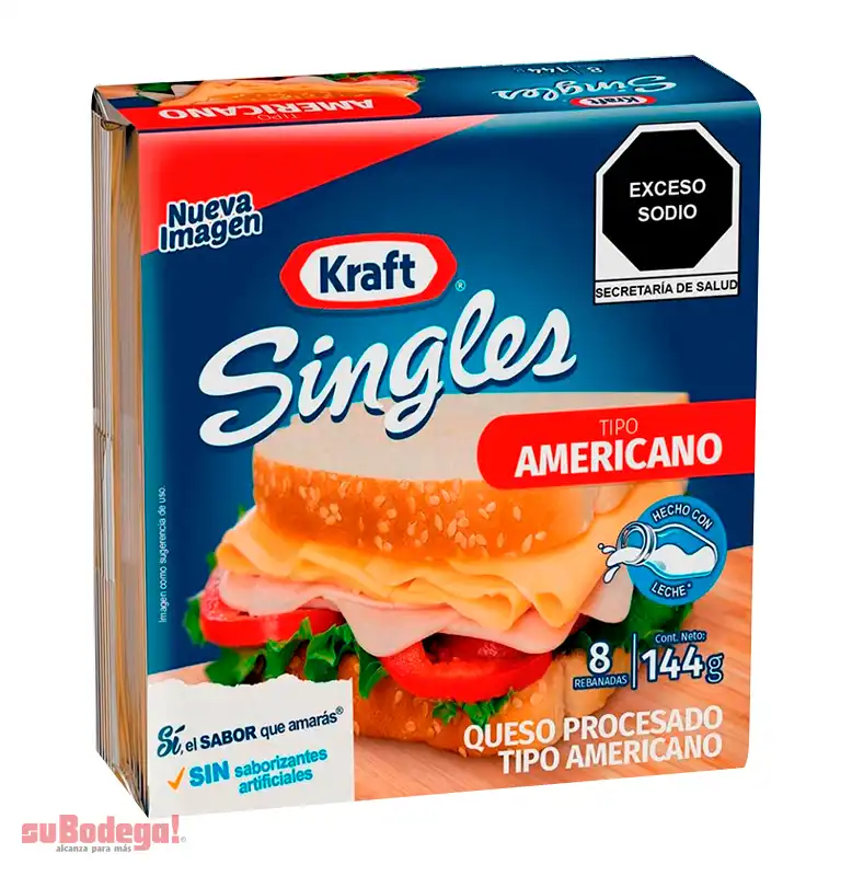 Queso Americano Kraft Singles 144 gr.