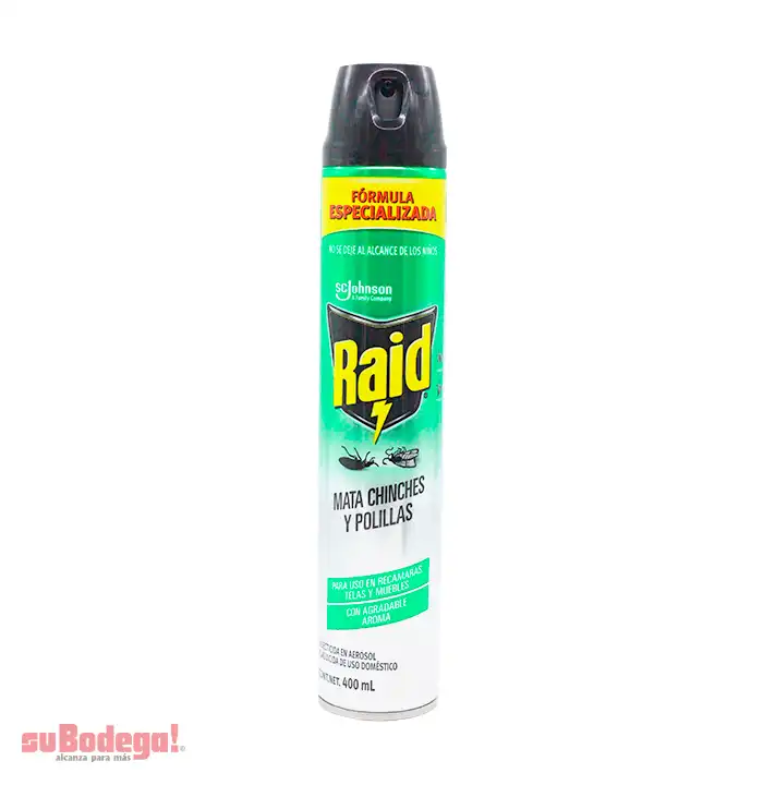 Insecticida Raid Mata Chinches y Polilla 400 ml.