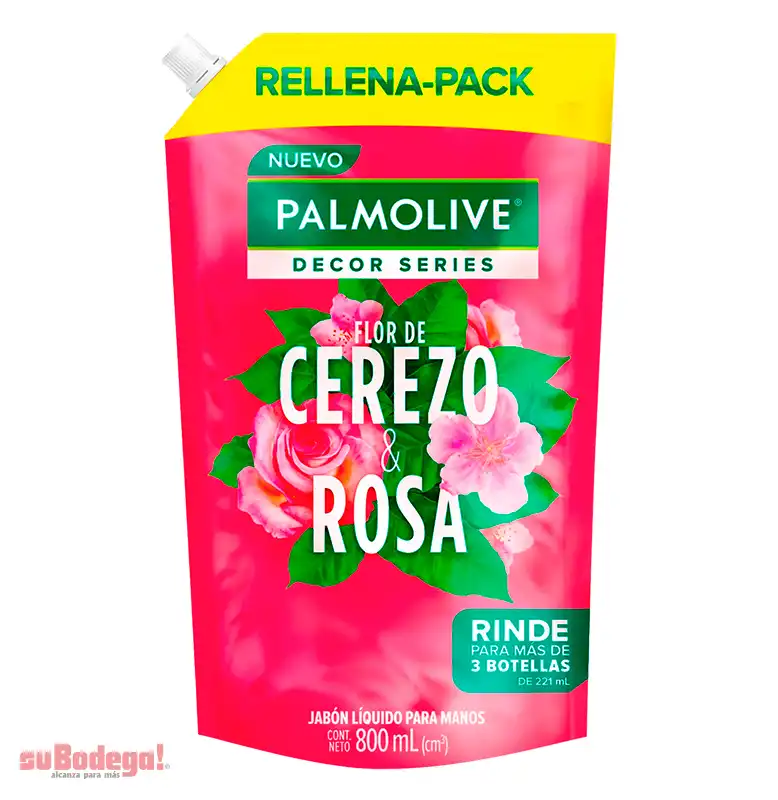 Jabón de Tocador Palmolive Flor de Cerezo & Rosa Líquido 800 ml.