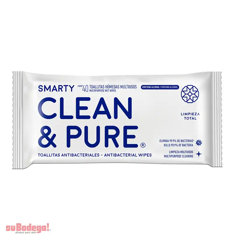 Toallitas Húmedas Smarty Antibacterial 40 pz.