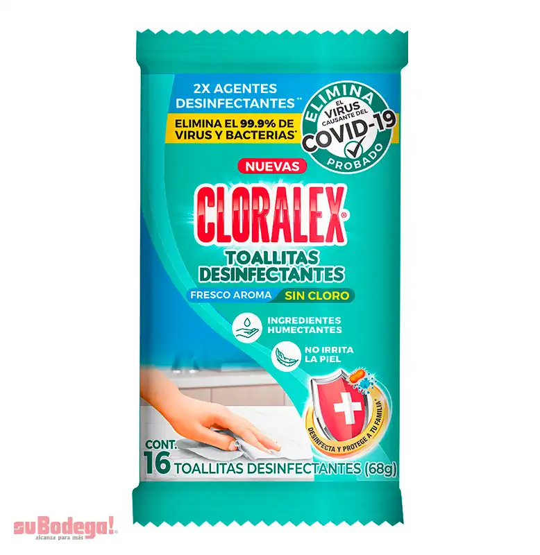 Toallitas Desinfectantes Cloralex 16 pz.