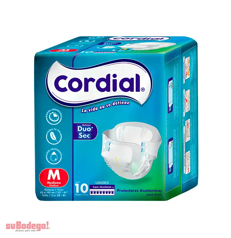 Pañal Cordial Adulto Mediano 10 pz.