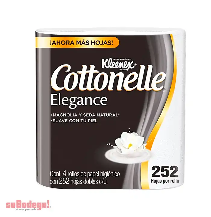 Papel Higienico Kleenex Cottonelle Elegance 252 H.D. 4 Rollos