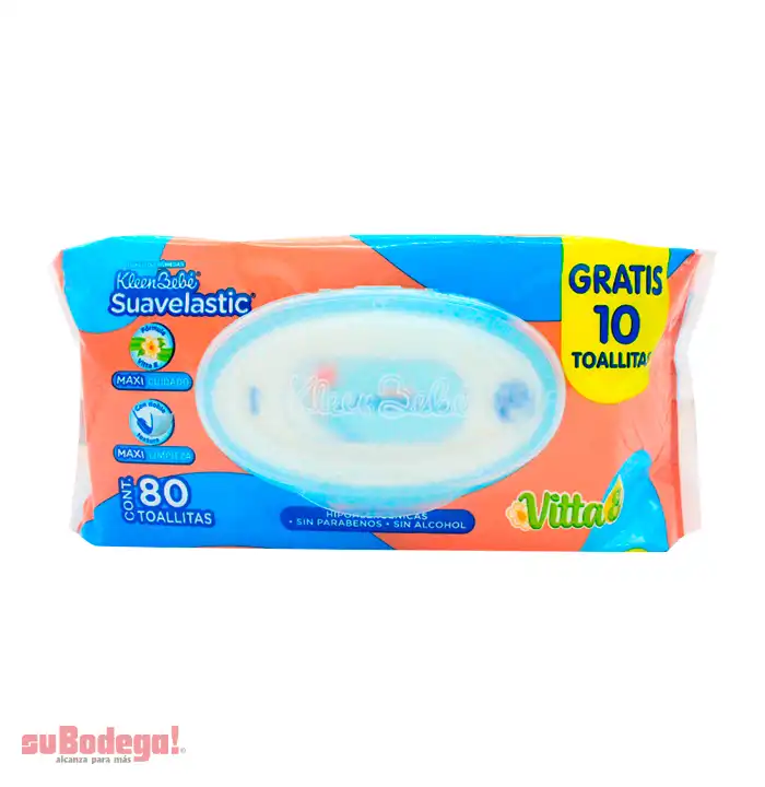 Toallitas Húmedas Kleen Bebé Suavelastic 70 Pz + 10 Gratis