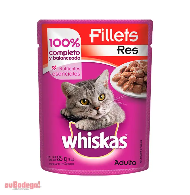 Alimento Whiskas Carne de Res 85 gr.