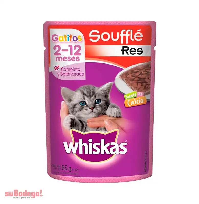 Alimento Whiskas Soufflé Res Gatitos 85 gr.