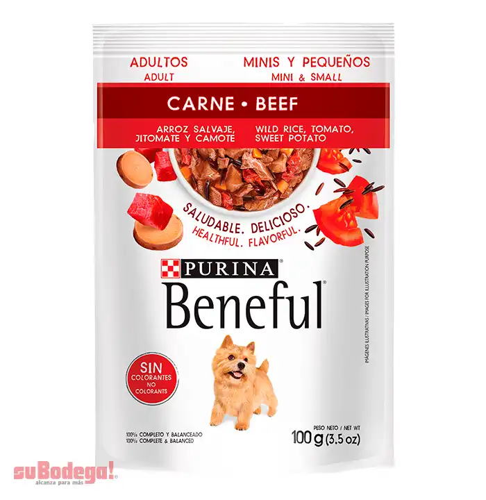 Beneful Alimento Húmedo Adultos Minis Carne, pouch 100 g