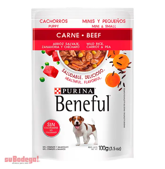 Beneful Alimento Húmedo Cachorros Minis Carne, pouch 100 g