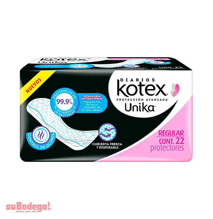 Toalla Panty Protector Kotex Unika Regular 22 pz.