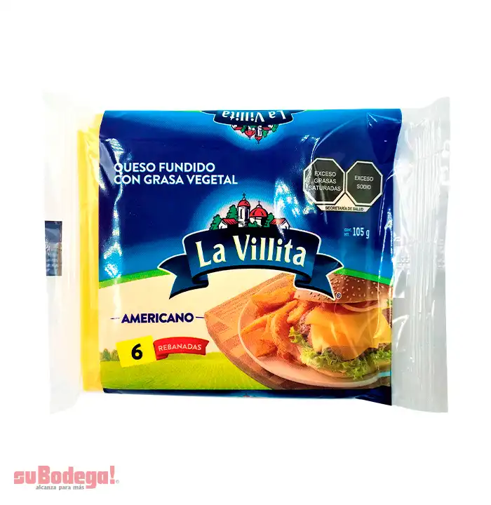 Queso Amarillo Americano La Villita 105 gr.