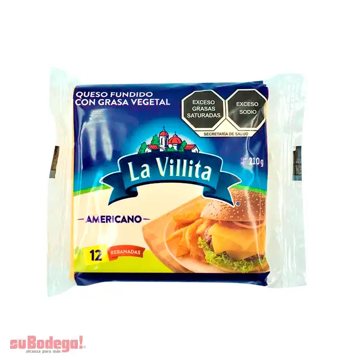 Queso Amarillo Americano La Villita 210 gr.