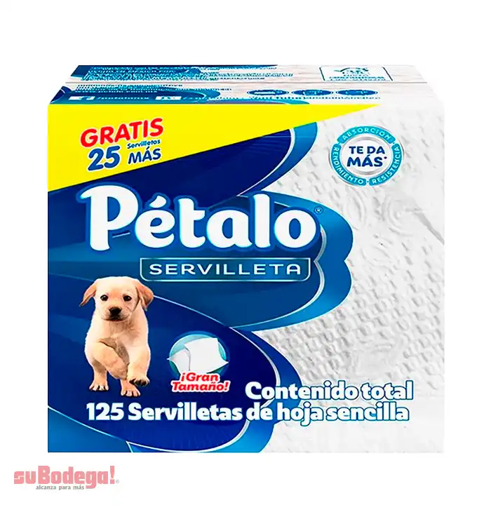 Servilleta Pétalo 100 pz. + 25 pz. Gratis.