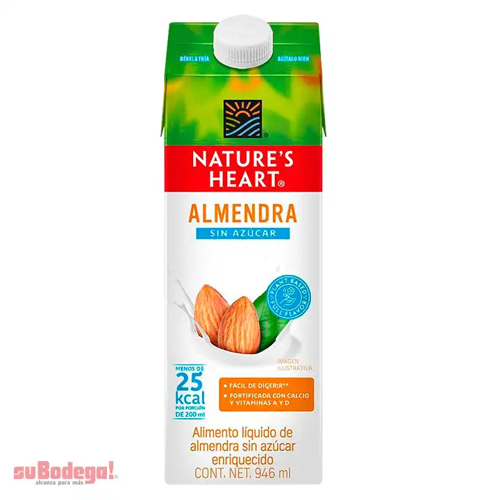 Alimento Líquido Natures Heart Almendra sin Azúcar 946 ml.