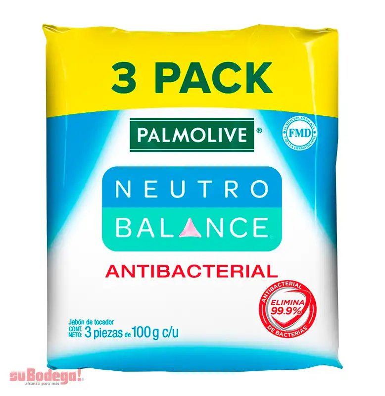 Jabón de Tocador Palmolive Neutro Balance Antibacterial 3/100 gr.