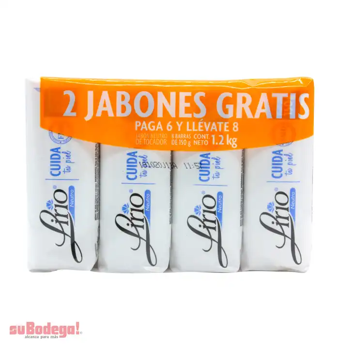 Jabón de Tocador Lirio Neutro 8/150 gr.