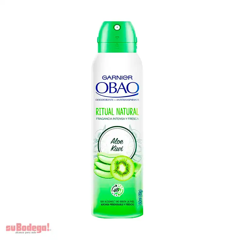 Desodorante Obao Mujer Aloe Kiwi Aerosol 150 ml.