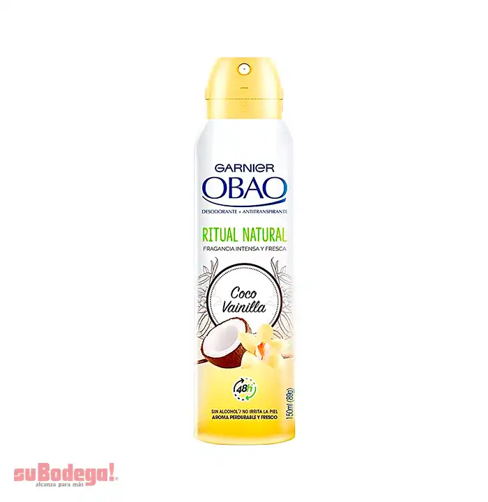 Desodorante Obao Mujer Coco Vainilla Aerosol 150 ml.