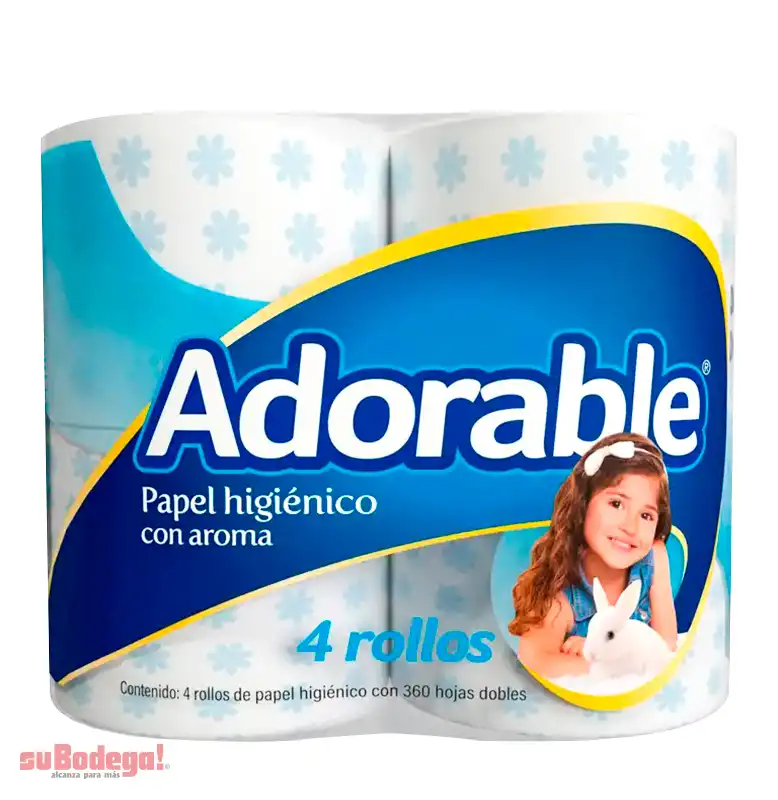 Papel Higienico Adorable 360 H.D. 4 Rollos