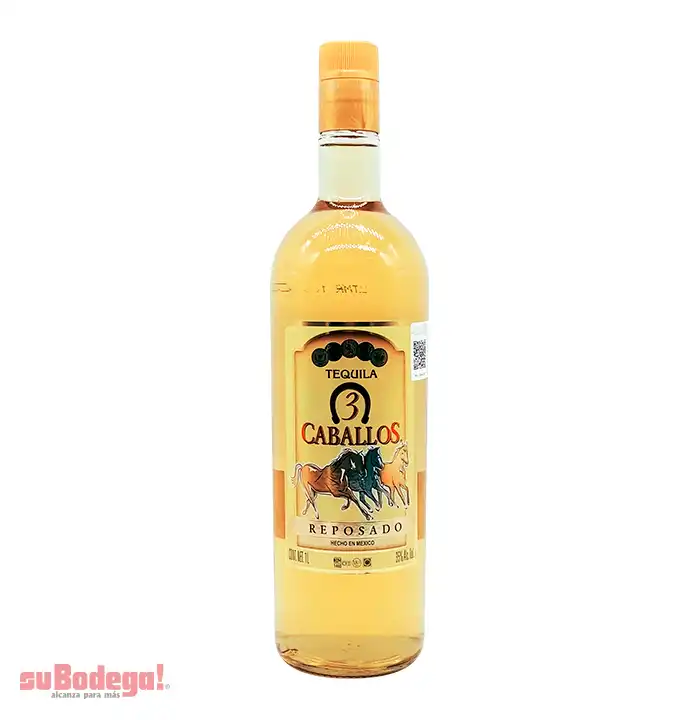 Tequila 3 Caballos Reposado 1 lt.