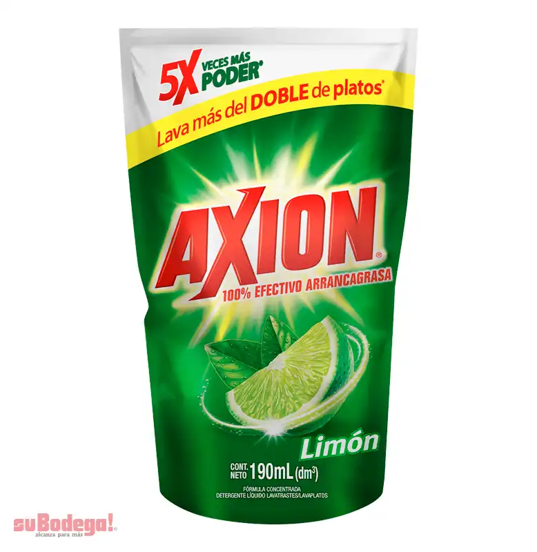 Detergente Axión Limón Líquido Doy Pack 190 ml.