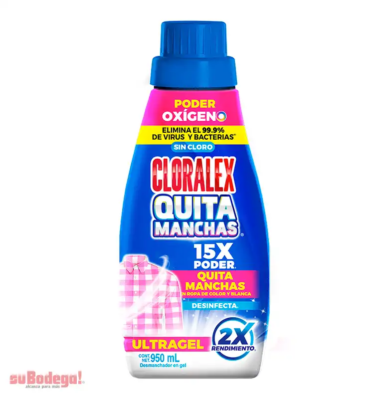 Blanqueador Cloralex Quita Manchas Poder Oxígeno 950 ml.