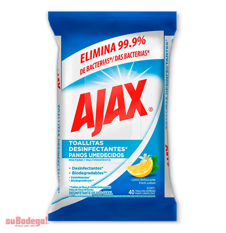 Toallitas Desinfectantes Ajax 40 pz.