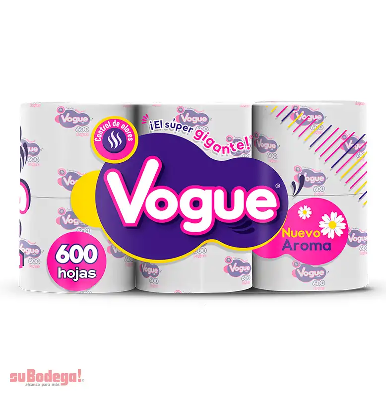 Papel Higiénico Vogue 600 H.D. 6 Rollos