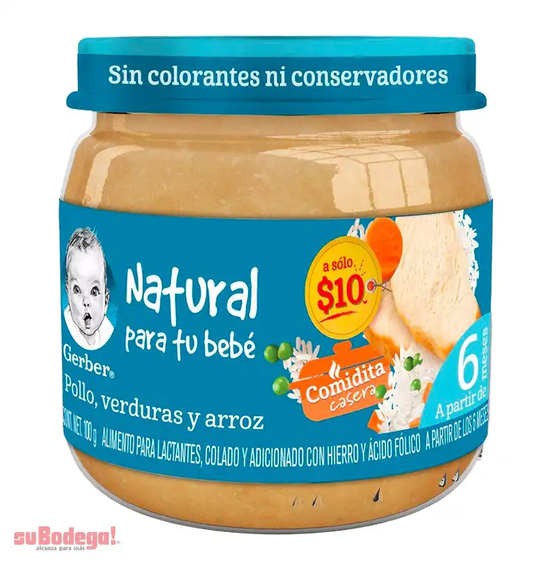 Gerber Colado Verduras Pollo y Arroz Etapa 2 100 gr.